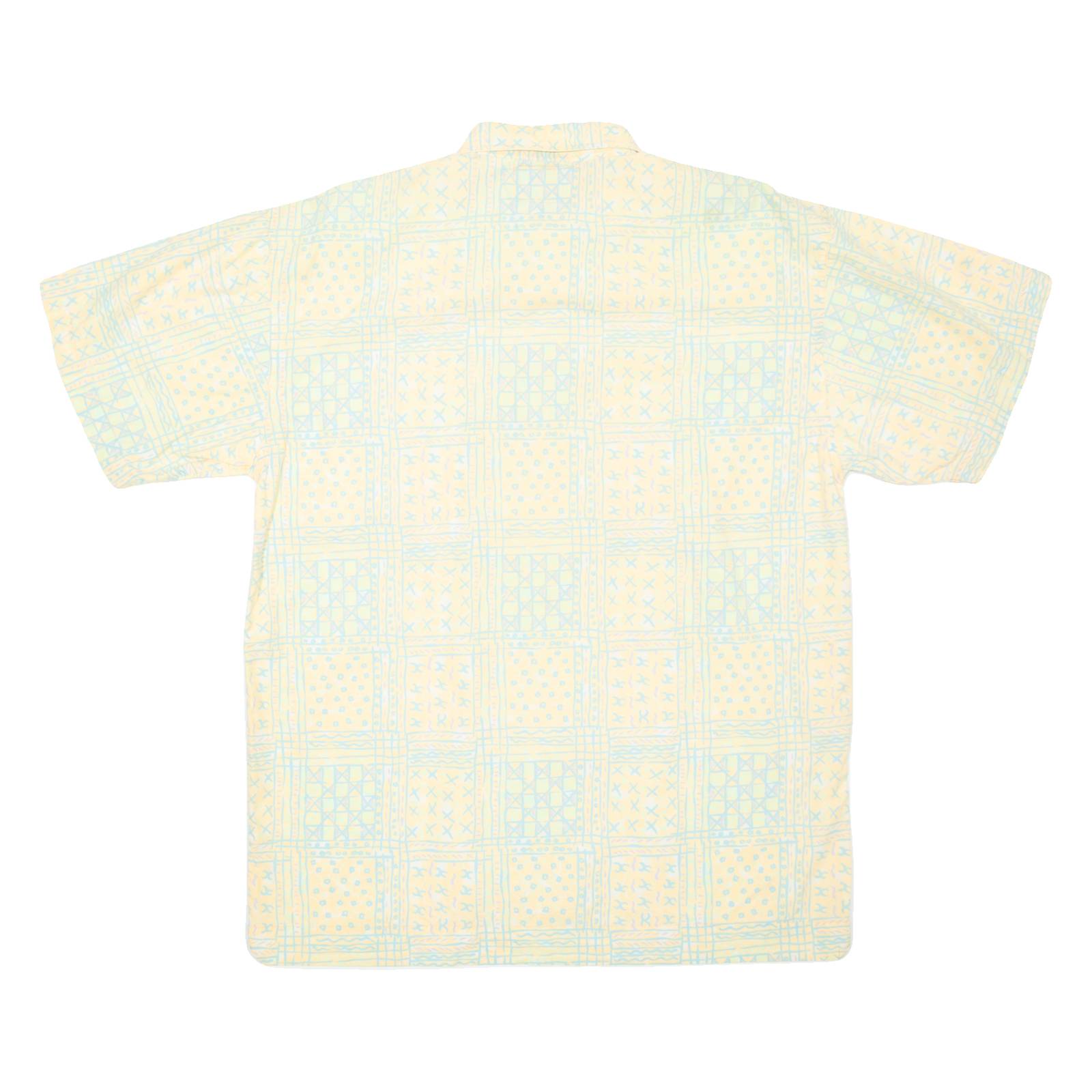 BEACHCLUB Mens Hawaiian Shirt Yellow Crazy Pattern M