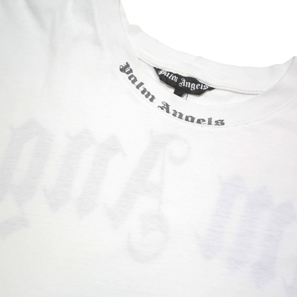 PALM ANGELS Mens White Graphic T-Shirt M Short Sleeve Crew Neck Logo Print