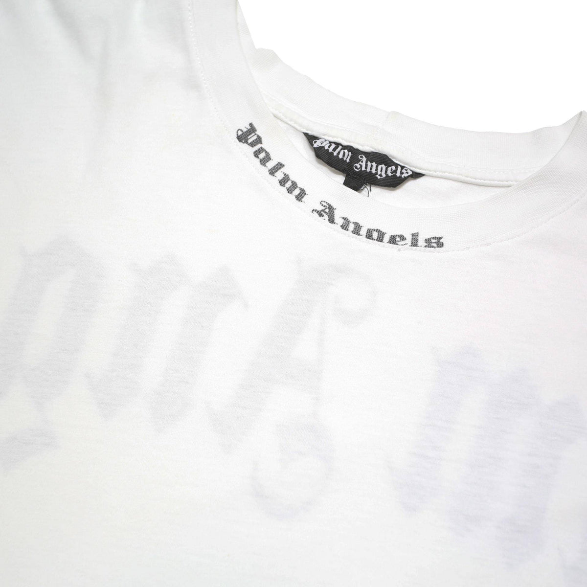 PALM ANGELS Mens White Graphic T-Shirt M Short Sleeve Crew Neck Logo Print