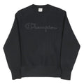 CHAMPION Mens Black Crew Neck S Cotton Blend Pullover Sweatshirt