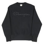 CHAMPION Mens Black Crew Neck S Cotton Blend Pullover Sweatshirt