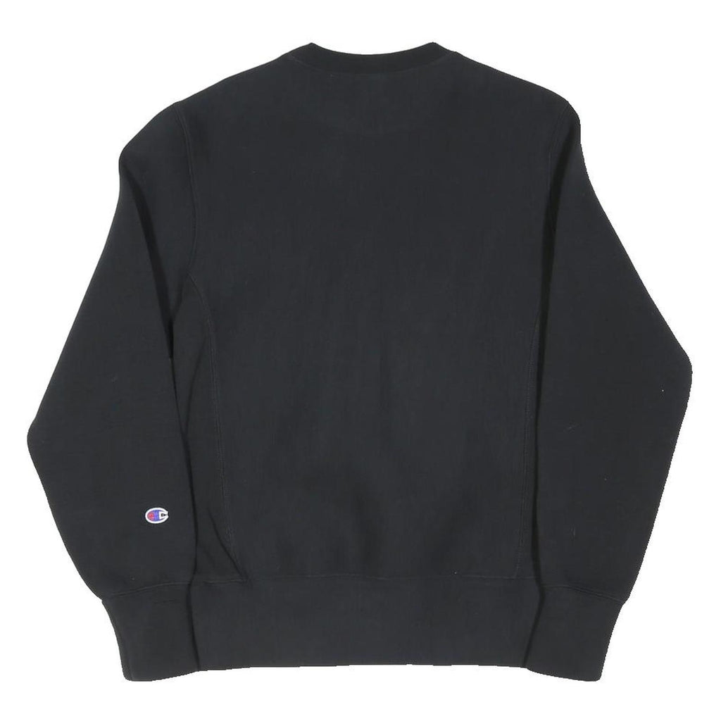 CHAMPION Mens Black Crew Neck S Cotton Blend Pullover Sweatshirt