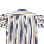 TOMMY HILFIGER Mens Blue & Yellow Striped Cotton Blend Shirt L Button Down