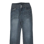 SUKO JEANS Womens Regular Fit Blue Denim Woven Regular Straight Zip W26 L32