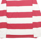 CREW CLOTHING Womens Red & White Striped Long Sleeve Rugby Polo Shirt UK 12