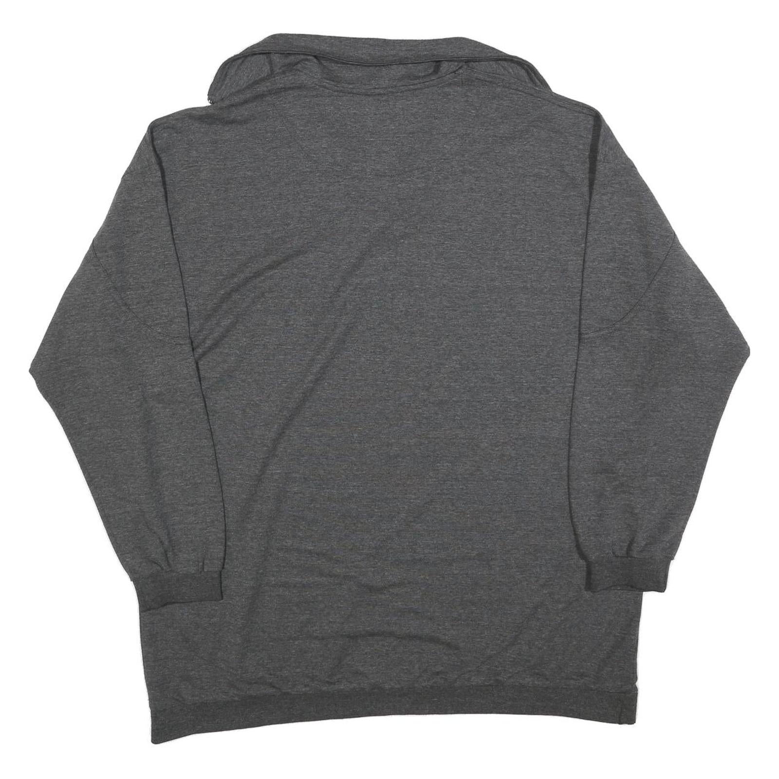 AKORN Mens Grey Cotton Blend Sweatshirt XL Quarter Zip Casual Pullover Logo