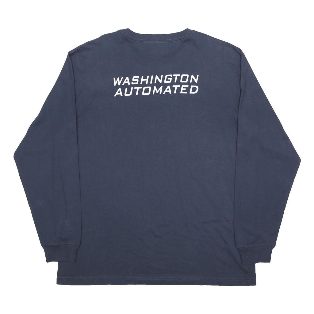 CARHARTT Mens Navy Blue Washington Automated Graphic T-Shirt XL Long Sleeve Crew
