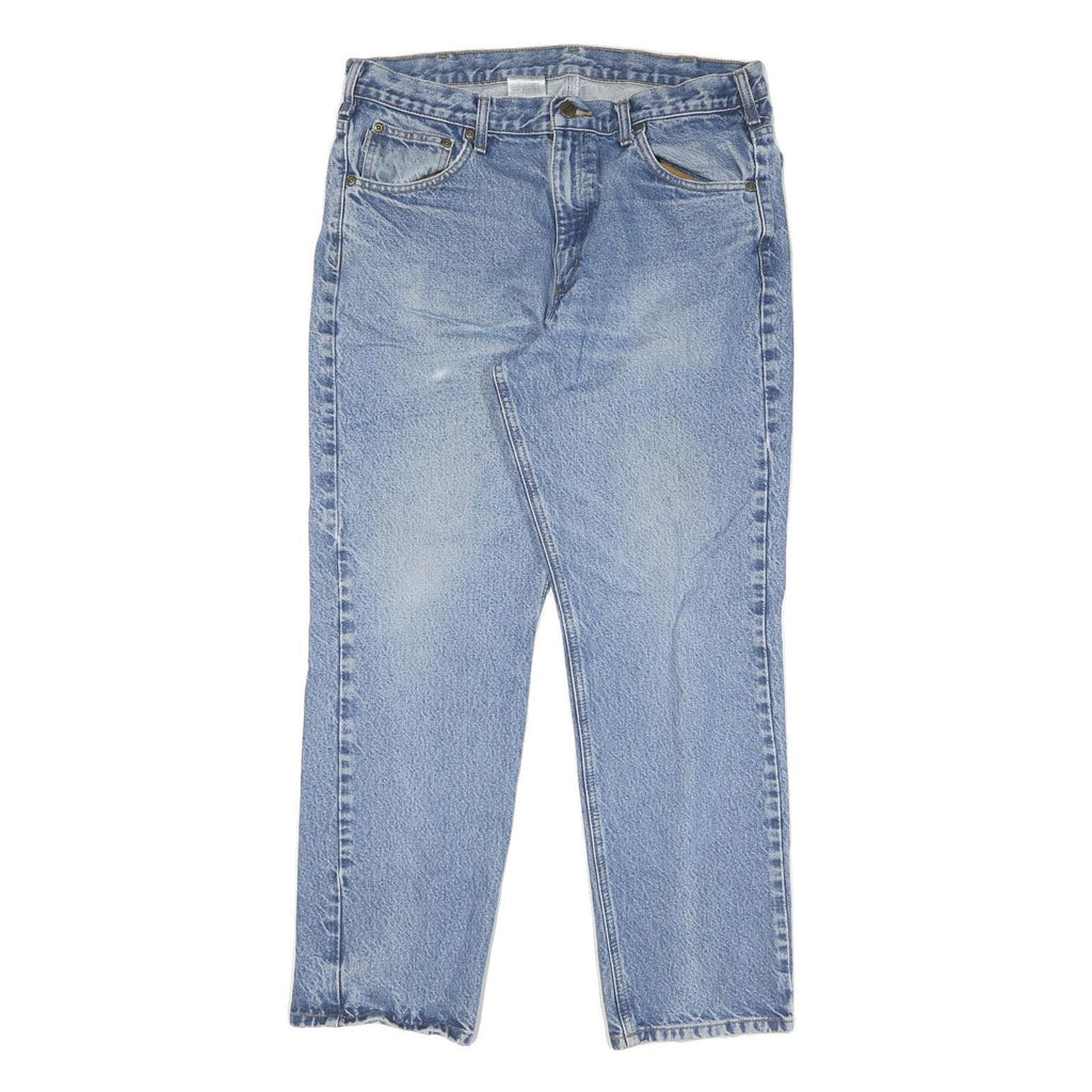 CARHARTT Mens Regular Fit Blue Denim Jeans W36 L30 Zip Closure Casual Workwear