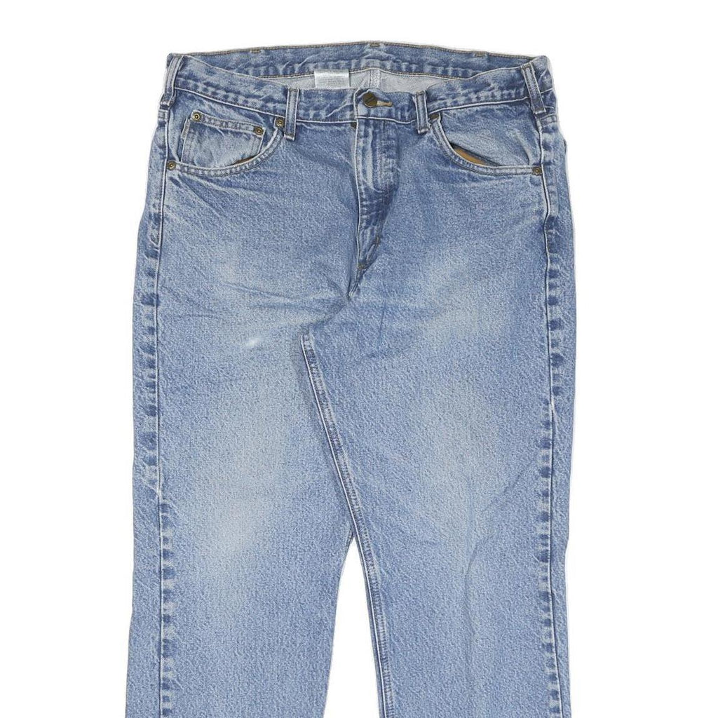 CARHARTT Mens Regular Fit Blue Denim Jeans W36 L30 Zip Closure Casual Workwear
