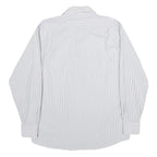TOMMY HILFIGER Mens White & Grey Striped Shirt M Classic Fit Button Down Collar