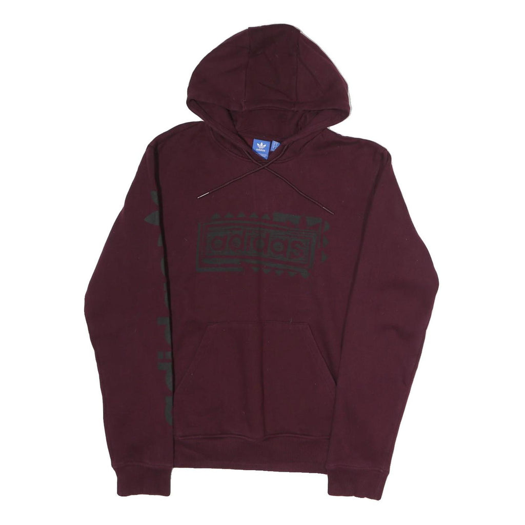 ADIDAS Mens Maroon Hoodie M Cotton Pullover Hooded Sweatshirt