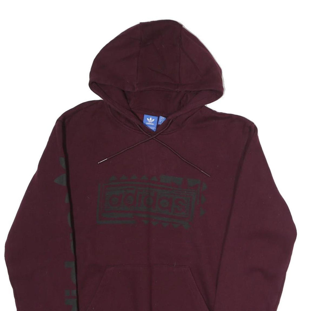 ADIDAS Mens Maroon Hoodie M Cotton Pullover Hooded Sweatshirt