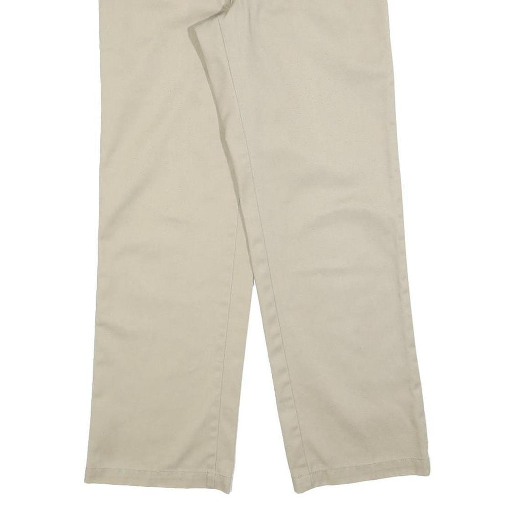 DICKIES Mens Cotton Blend Beige Relaxed Straight Trousers W30 L30 Workwear Zip