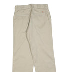DICKIES Mens Cotton Blend Beige Relaxed Straight Trousers W30 L30 Workwear Zip