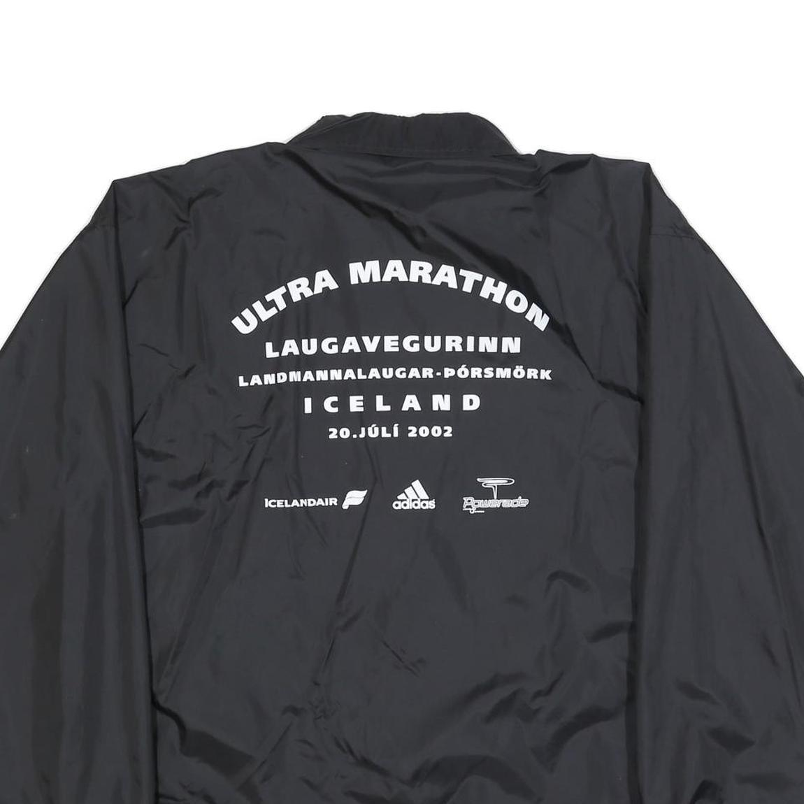 US BASIC Mens Black Nylon Coach Jacket L Button Plain Lightweight Stylish