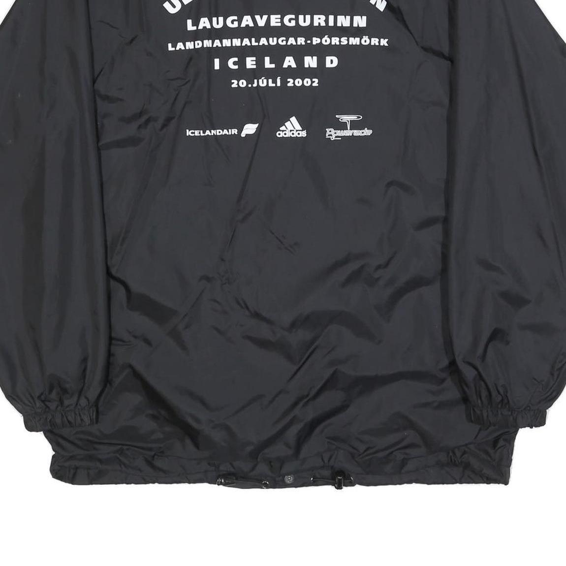 US BASIC Mens Black Nylon Coach Jacket L Button Plain Lightweight Stylish