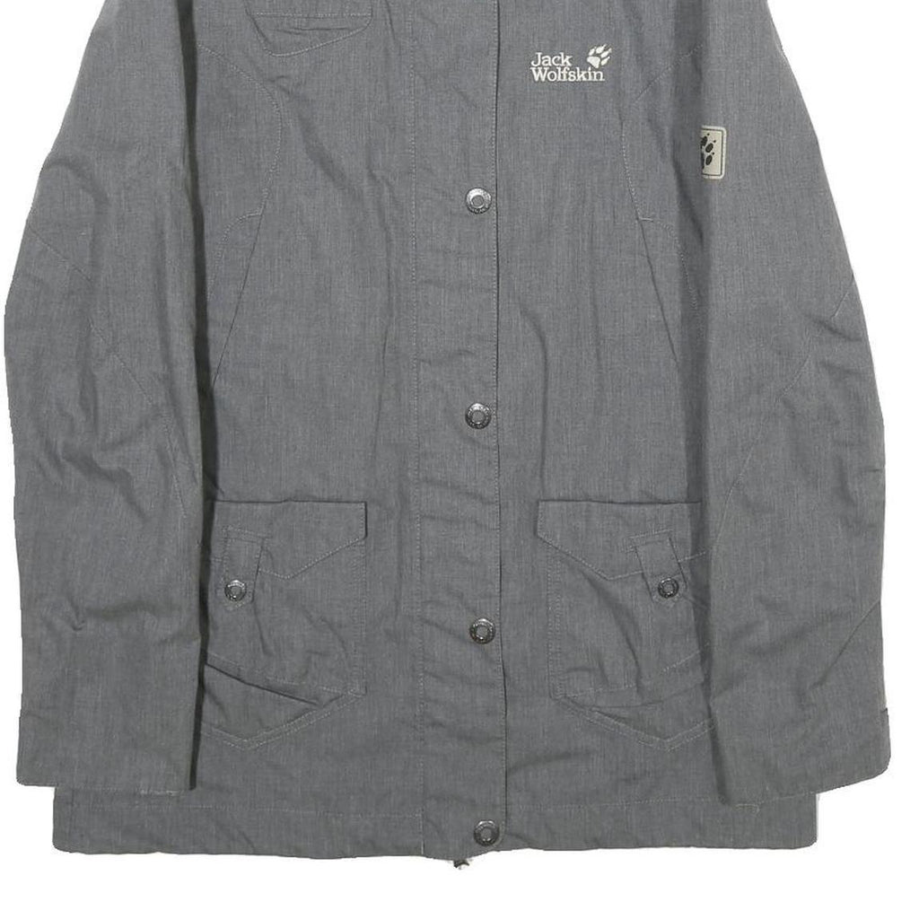 JACK WOLFSKIN Womens Grey Jacket UK 10 Polyester Blend Zip Outdoor Casual