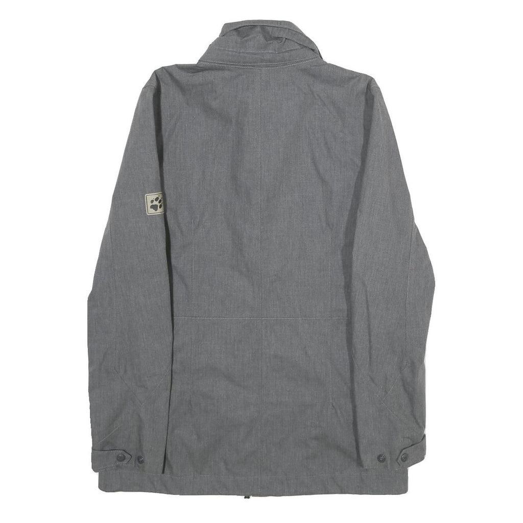 JACK WOLFSKIN Womens Grey Jacket UK 10 Polyester Blend Zip Outdoor Casual