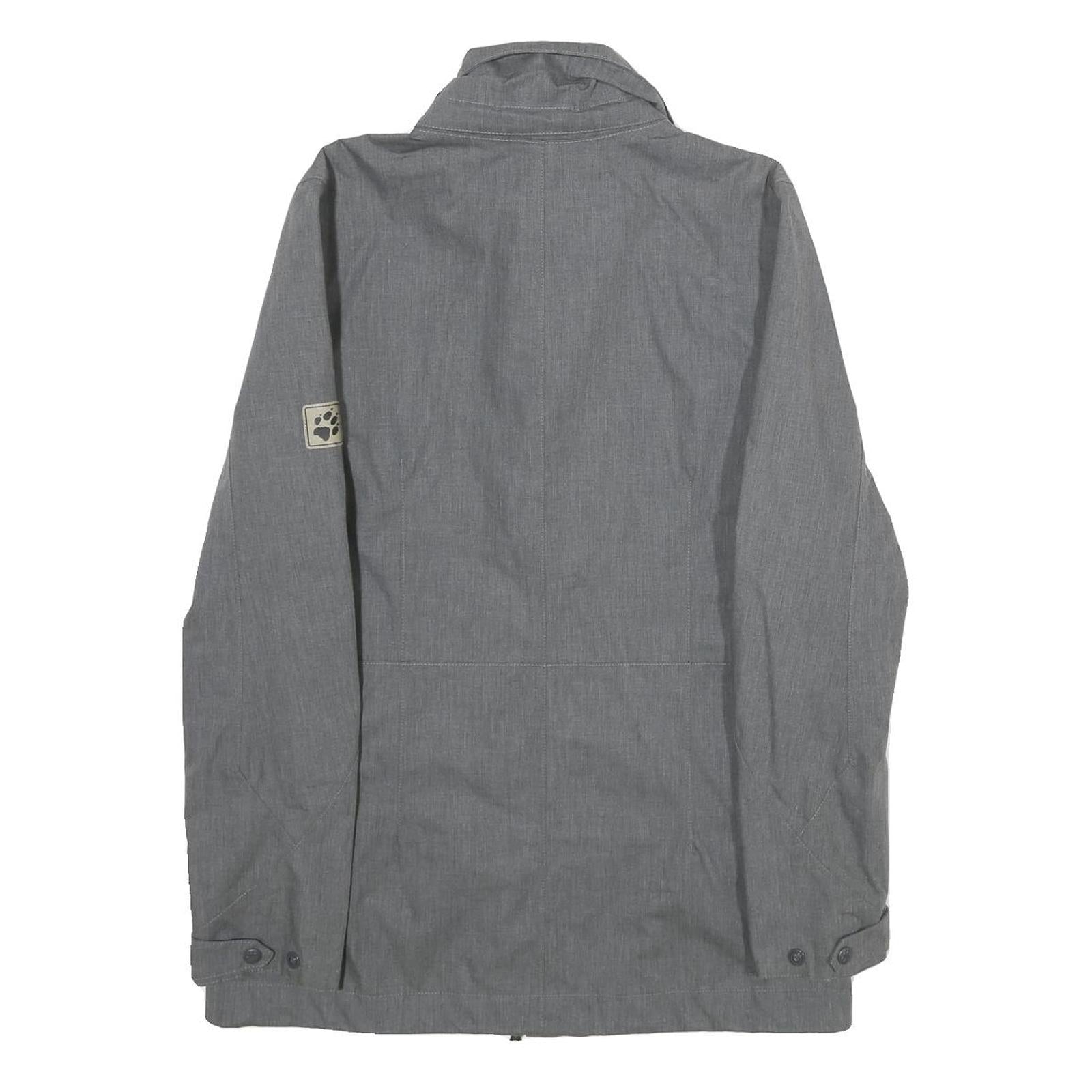 JACK WOLFSKIN Womens Grey Jacket UK 10 Polyester Blend Zip Outdoor Casual