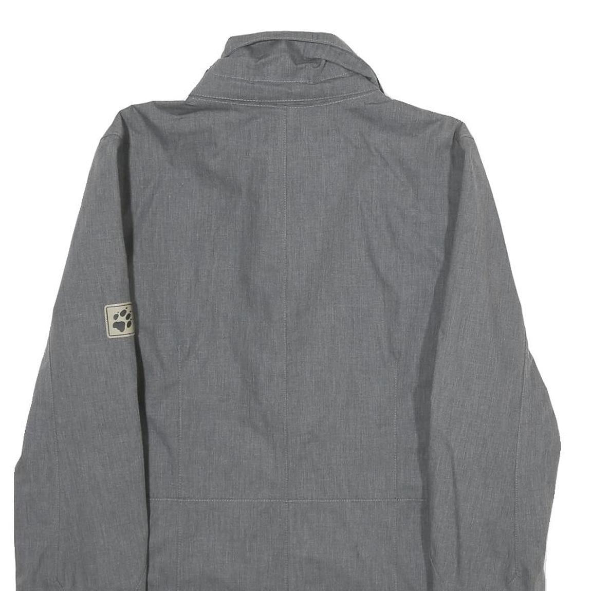 JACK WOLFSKIN Womens Grey Jacket UK 10 Polyester Blend Zip Outdoor Casual