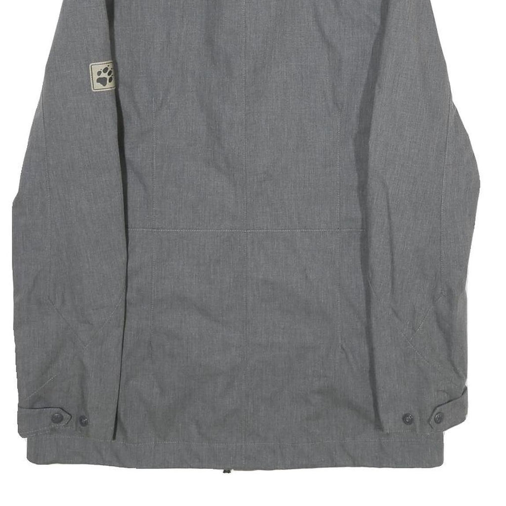 JACK WOLFSKIN Womens Grey Jacket UK 10 Polyester Blend Zip Outdoor Casual