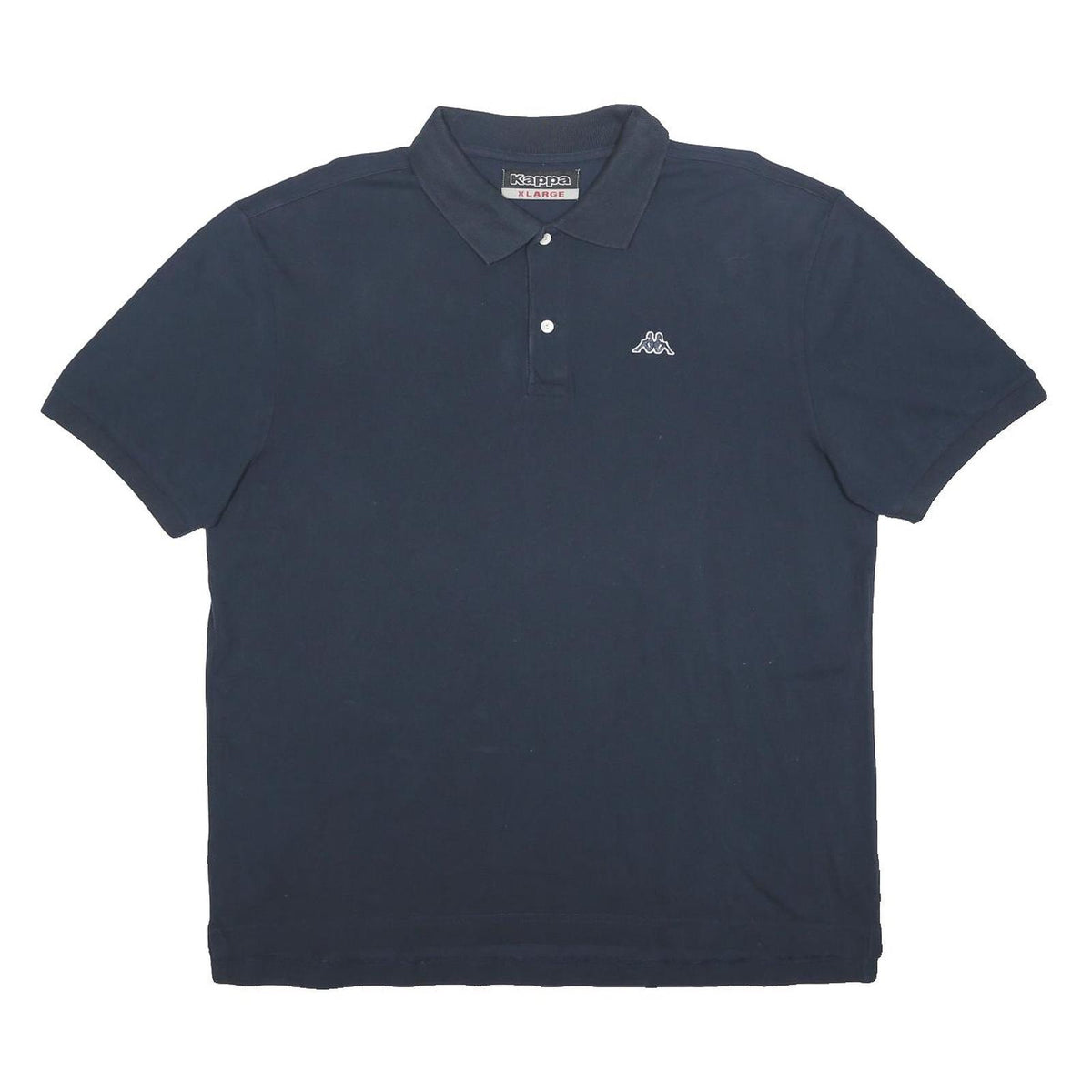 KAPPA Mens Navy Blue Polo Shirt XL Cotton Short Sleeve Basic Casual