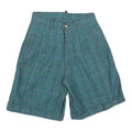 JJ FARGO Womens Shorts Blue Check XS W26 Cotton Blend Casual Classic Fit