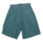 JJ FARGO Womens Shorts Blue Check XS W26 Cotton Blend Casual Classic Fit