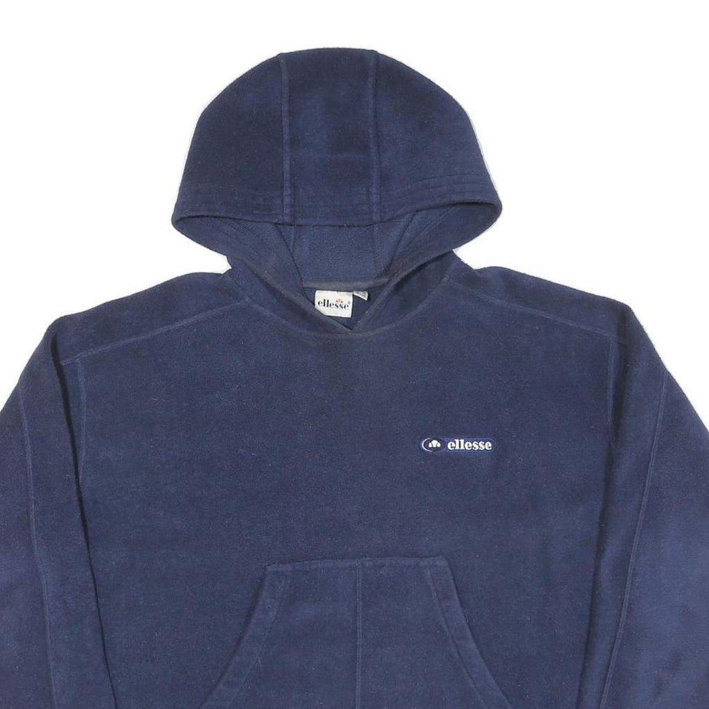 ELLESSE Womens Navy Blue Hoodie UK 14 Cotton Pullover Casual Sportswear