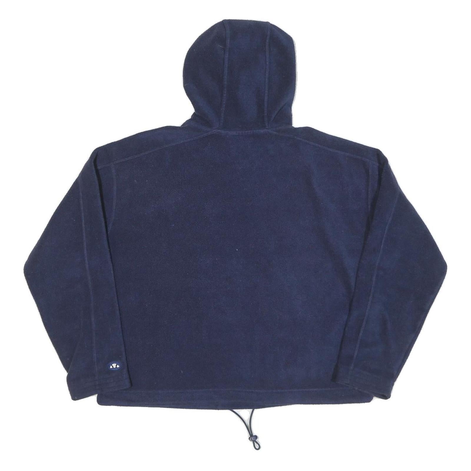 ELLESSE Womens Navy Blue Hoodie UK 14 Cotton Pullover Casual Sportswear
