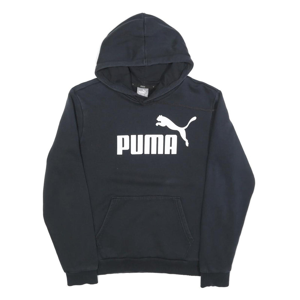 PUMA Mens Black Hoodie S Cotton Blend Pullover Hooded Sweatshirt