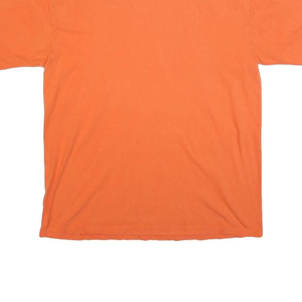 FIBRES Mens Orange T-Shirt M Short Sleeve Crew Neck Plain Cotton Blend Casual
