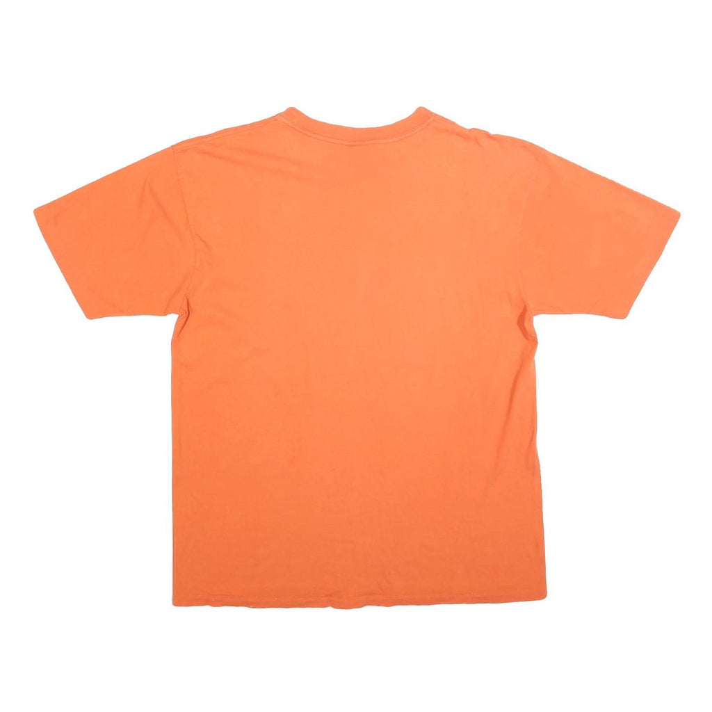 FIBRES Mens Orange T-Shirt M Short Sleeve Crew Neck Plain Cotton Blend Casual