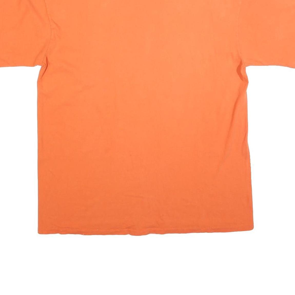 FIBRES Mens Orange T-Shirt M Short Sleeve Crew Neck Plain Cotton Blend Casual