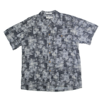 IMPRINTS Mens Black & White Rayon Shirt XL Abstract Pattern Button Up