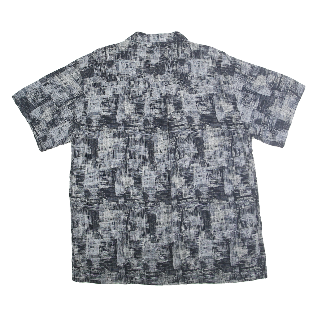 IMPRINTS Mens Black & White Rayon Shirt XL Abstract Pattern Button Up