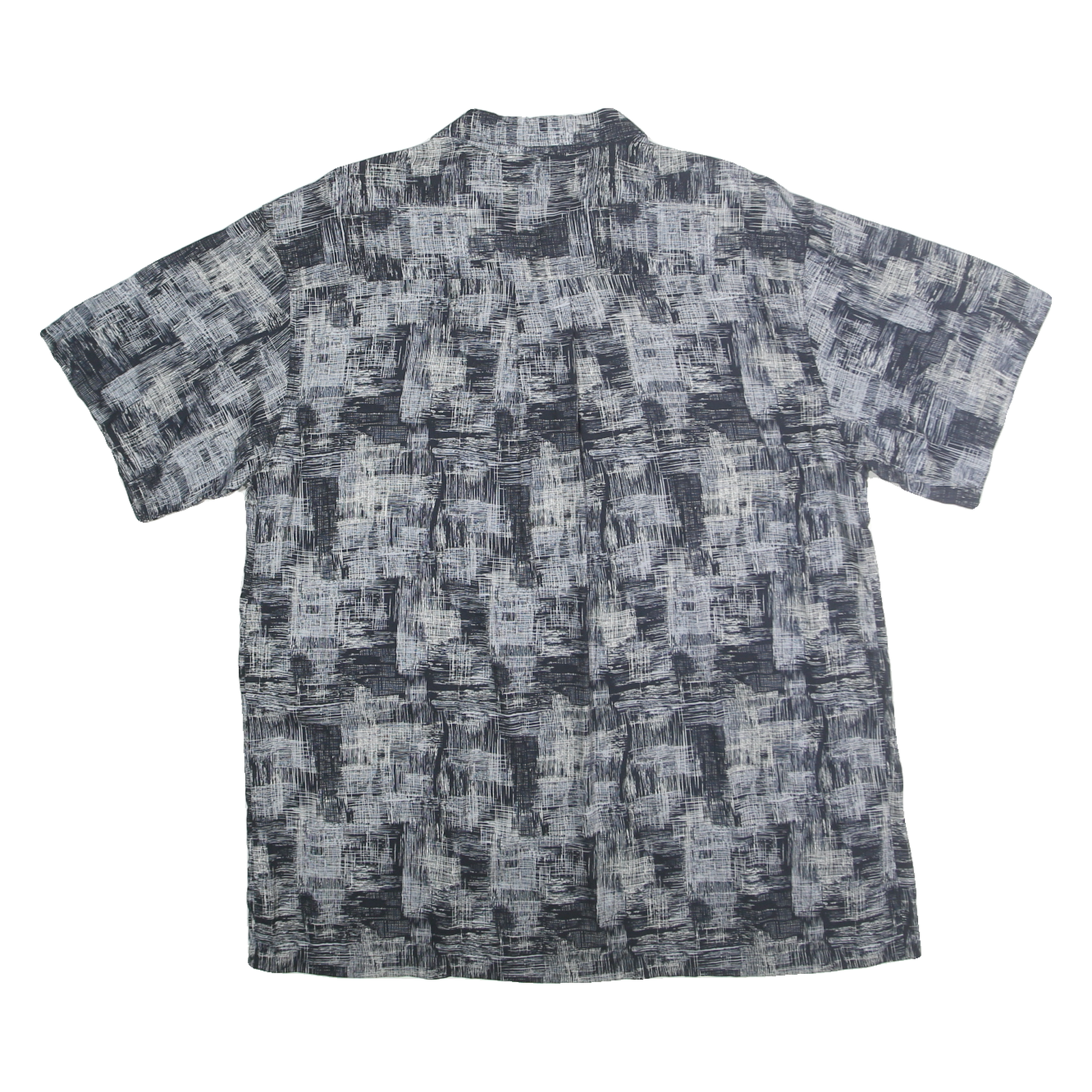 IMPRINTS Mens Black & White Rayon Shirt XL Abstract Pattern Button Up