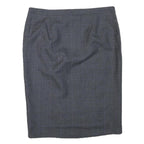 JIGSAW Womens Grey Pencil Knee Length Cotton Blend Checked Skirt M Classic