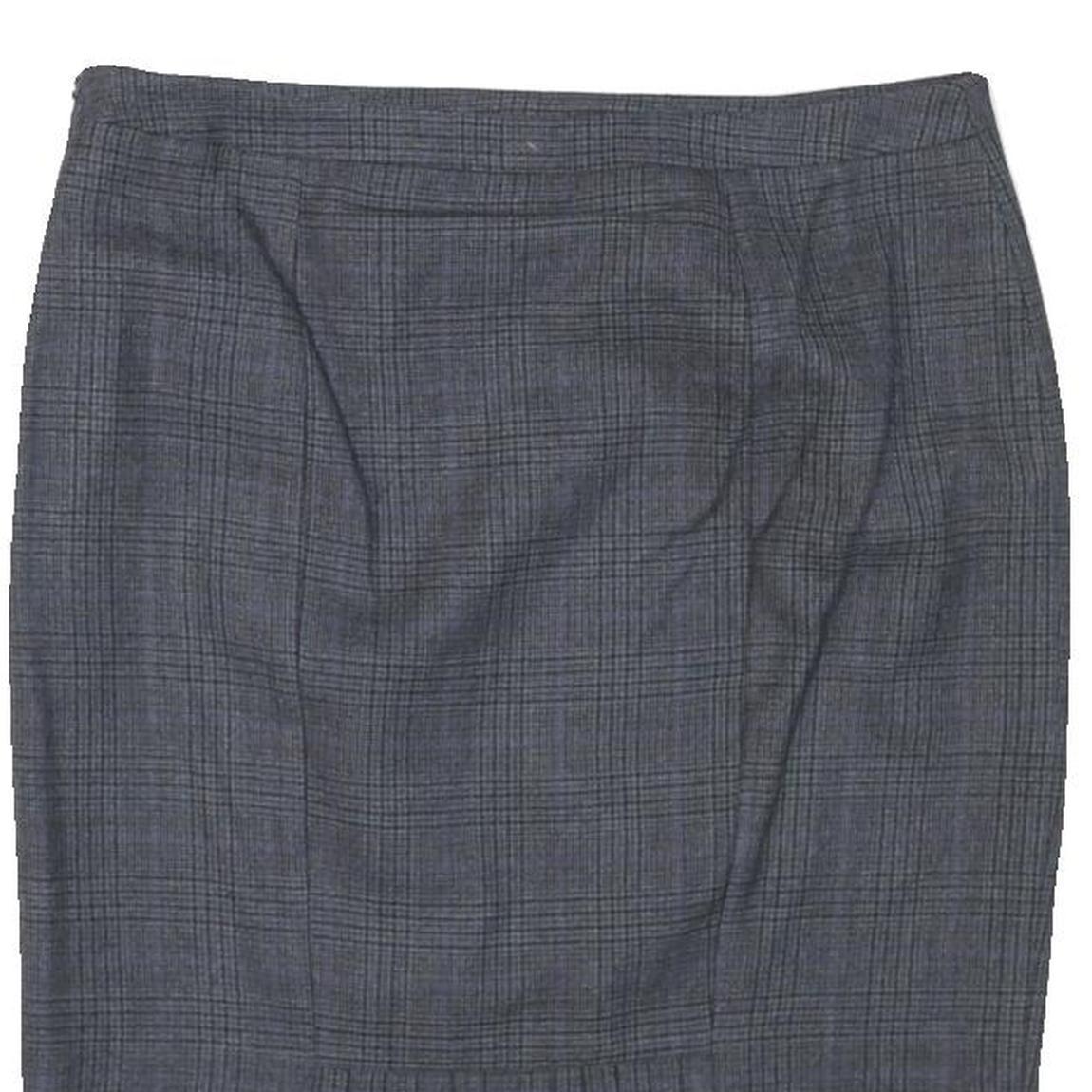 JIGSAW Womens Grey Pencil Knee Length Cotton Blend Checked Skirt M Classic