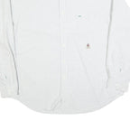 TOMMY HILFIGER Mens White & Grey Striped Shirt XL Cotton Blend Classic Fit Long