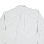 TOMMY HILFIGER Mens White & Grey Striped Shirt XL Cotton Blend Classic Fit Long