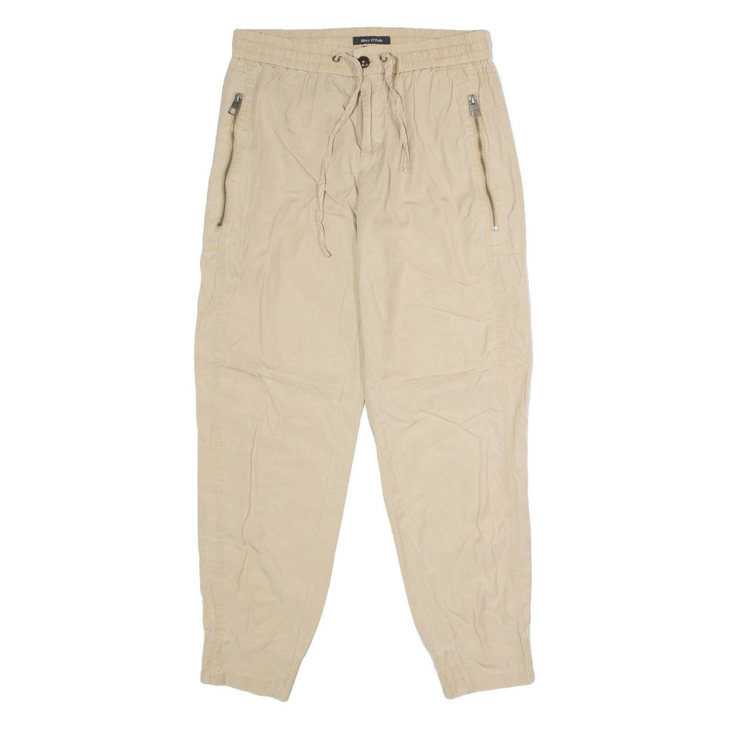 MARC O'POLO Cuffed Mens Trousers Beige Regular Tapered W28 L28