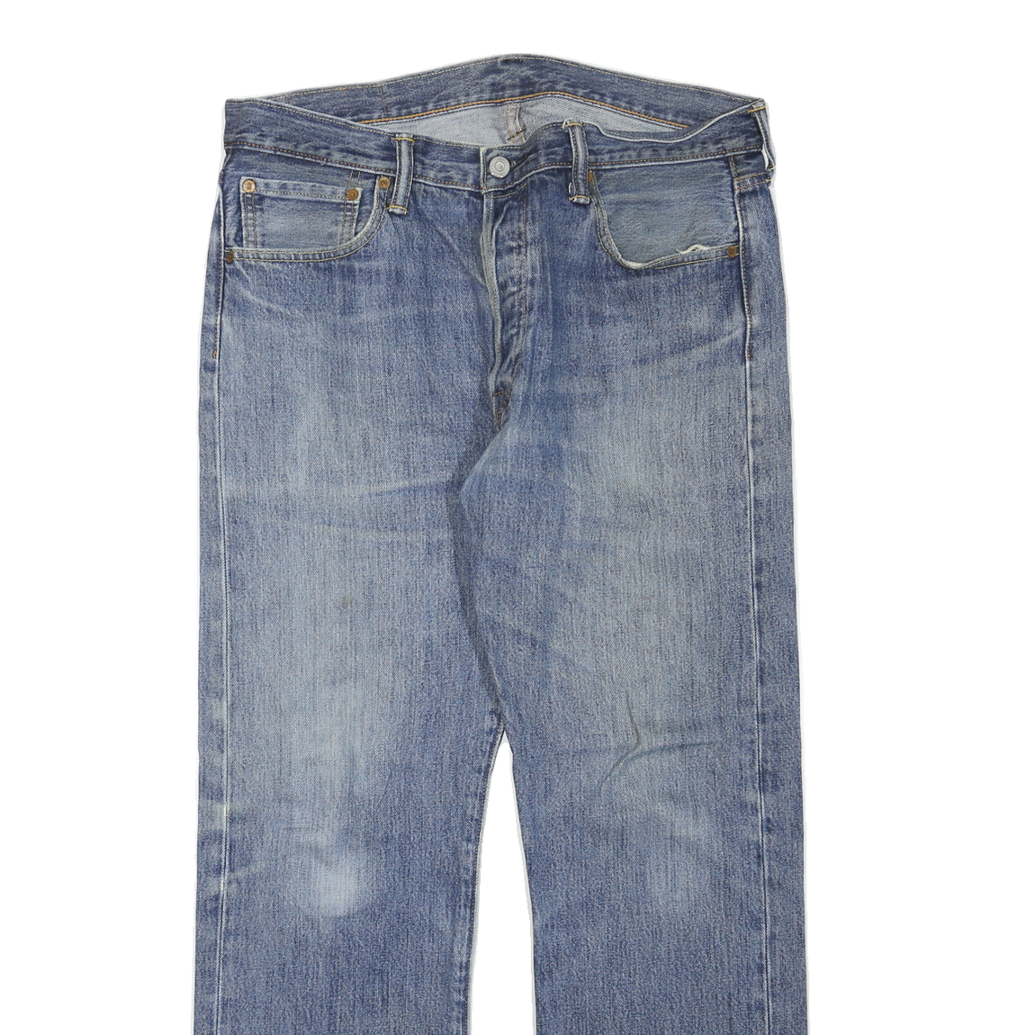 LEVI'S 501 Mens Jeans Blue Regular Straight Denim Medium Wash W36 L30 Classic