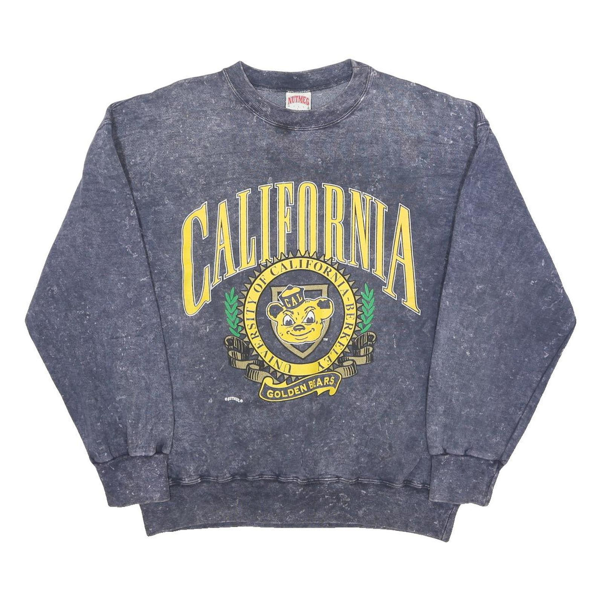 NUTMEG Mens Blue California Crew Neck L Sweatshirt University Graphic Vintage