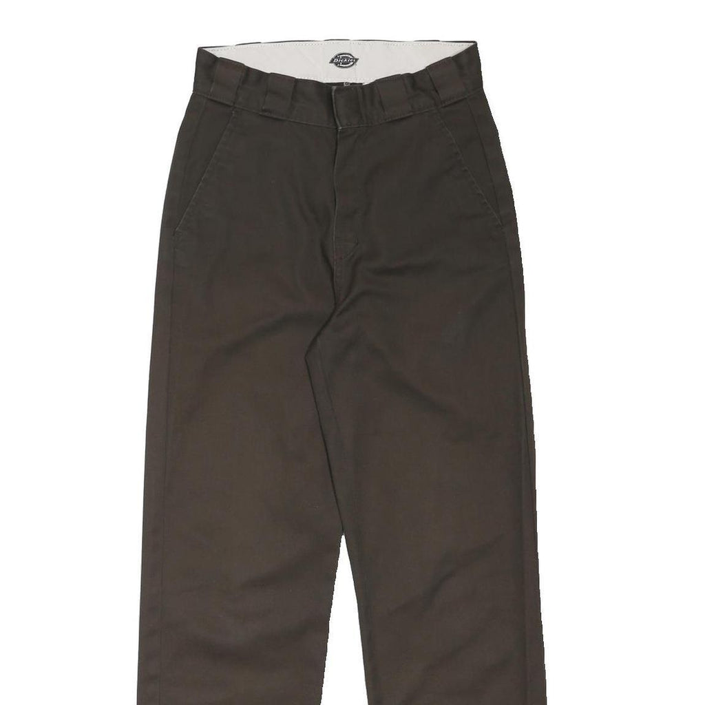 DICKIES Womens Polyester Blend Black Regular Straight Trousers W26 L28 Workwear