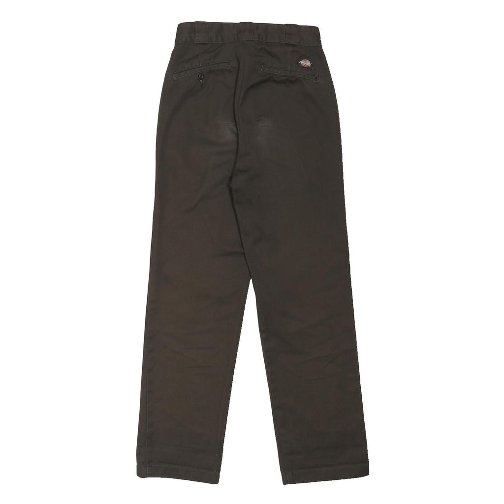 DICKIES Womens Polyester Blend Black Regular Straight Trousers W26 L28 Workwear