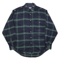 BUGLE BOY Mens Navy Blue Green Check Shirt M Acrylic Long Sleeve Casual