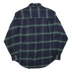 BUGLE BOY Mens Navy Blue Green Check Shirt M Acrylic Long Sleeve Casual