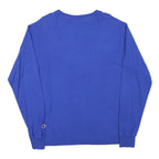 CHAMPION Mens Blue Long Sleeve Crew Neck Logo Graphic T-Shirt M Cotton Blend