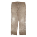 DICKIES Mens Beige Regular Fit Straight Denim Cotton Blend Zip W32 L32 Workwear